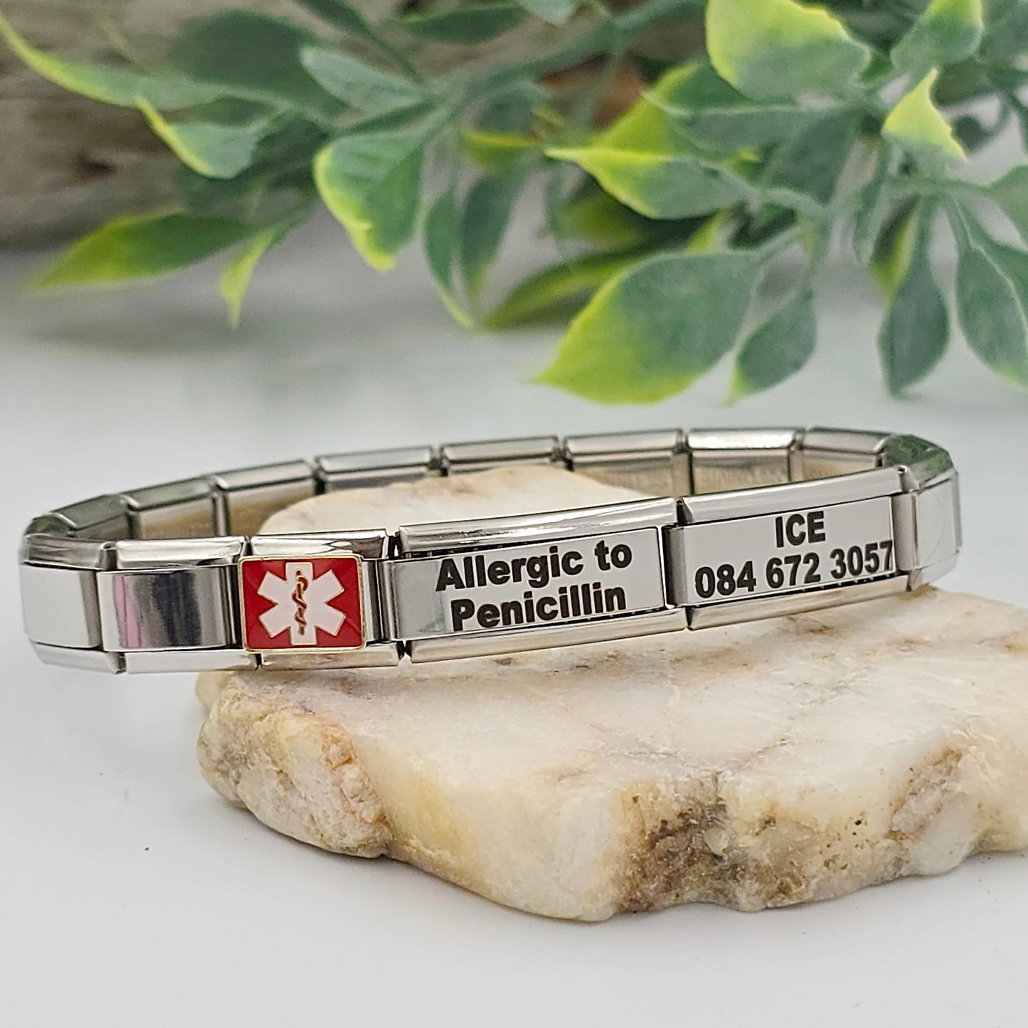 9mm Medical Alert Charm Bracelet