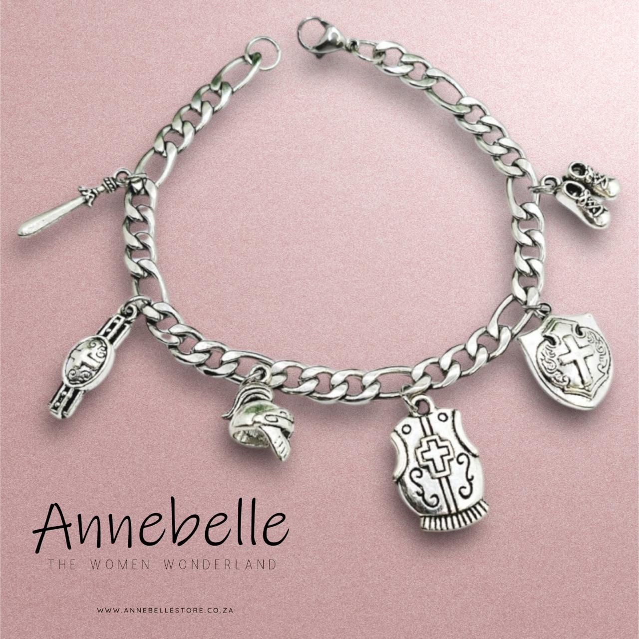 Stainless Steel Armor of God Bracelet with Alloy Charms