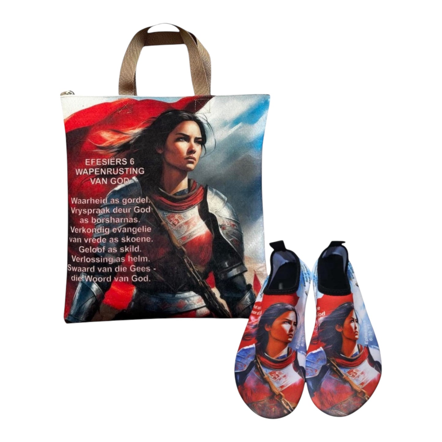 Armor of God Bybelsak/Bible bag & Adult Kaalvoet Shoes