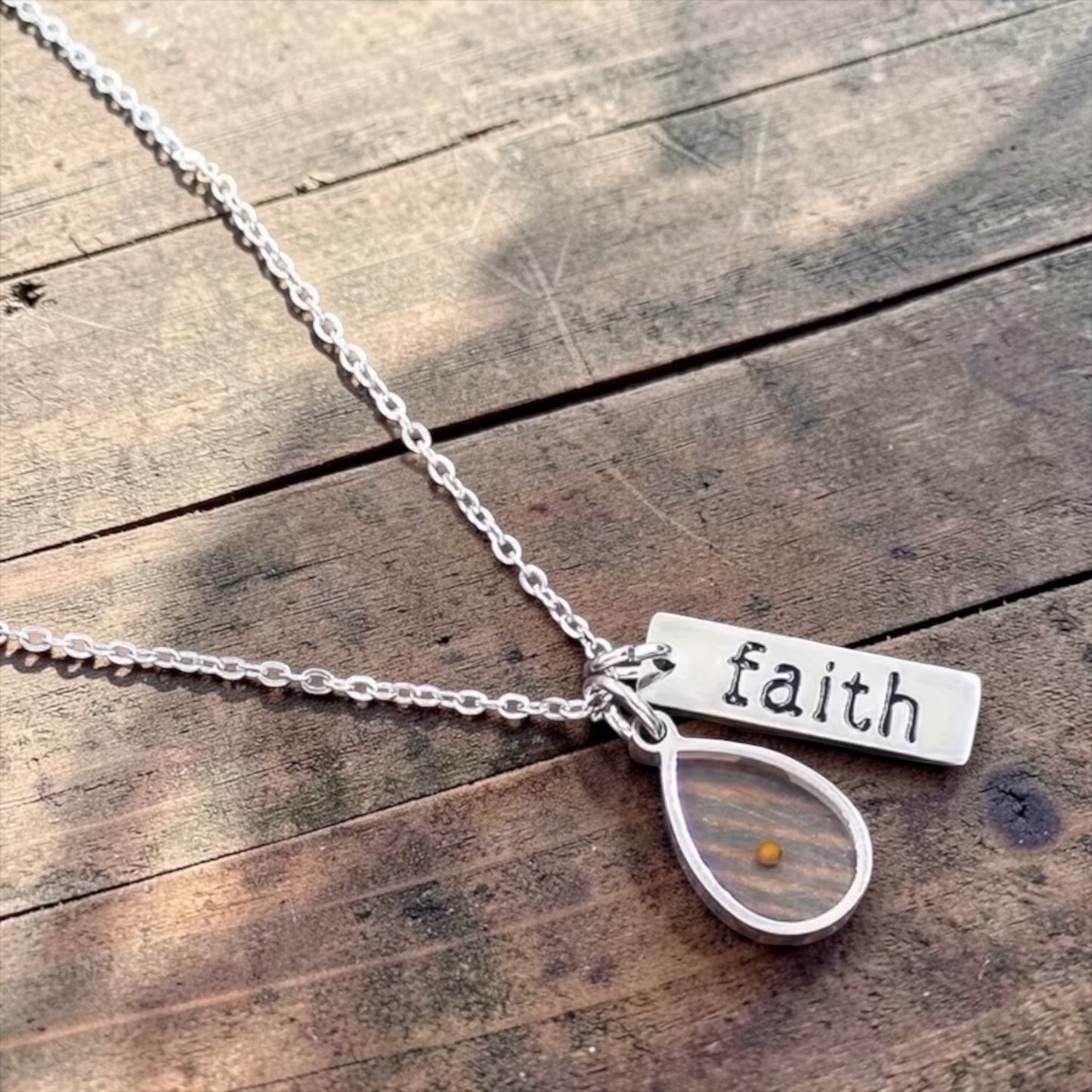 Stainless Steel Mustard Seed Faith Necklace