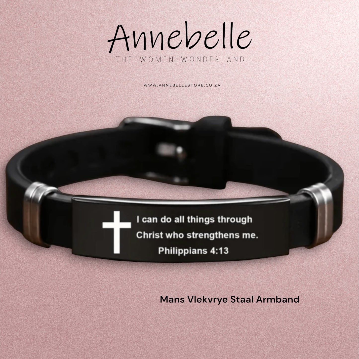 Philippians 4:13 Stainless Steel Men's Bracelet