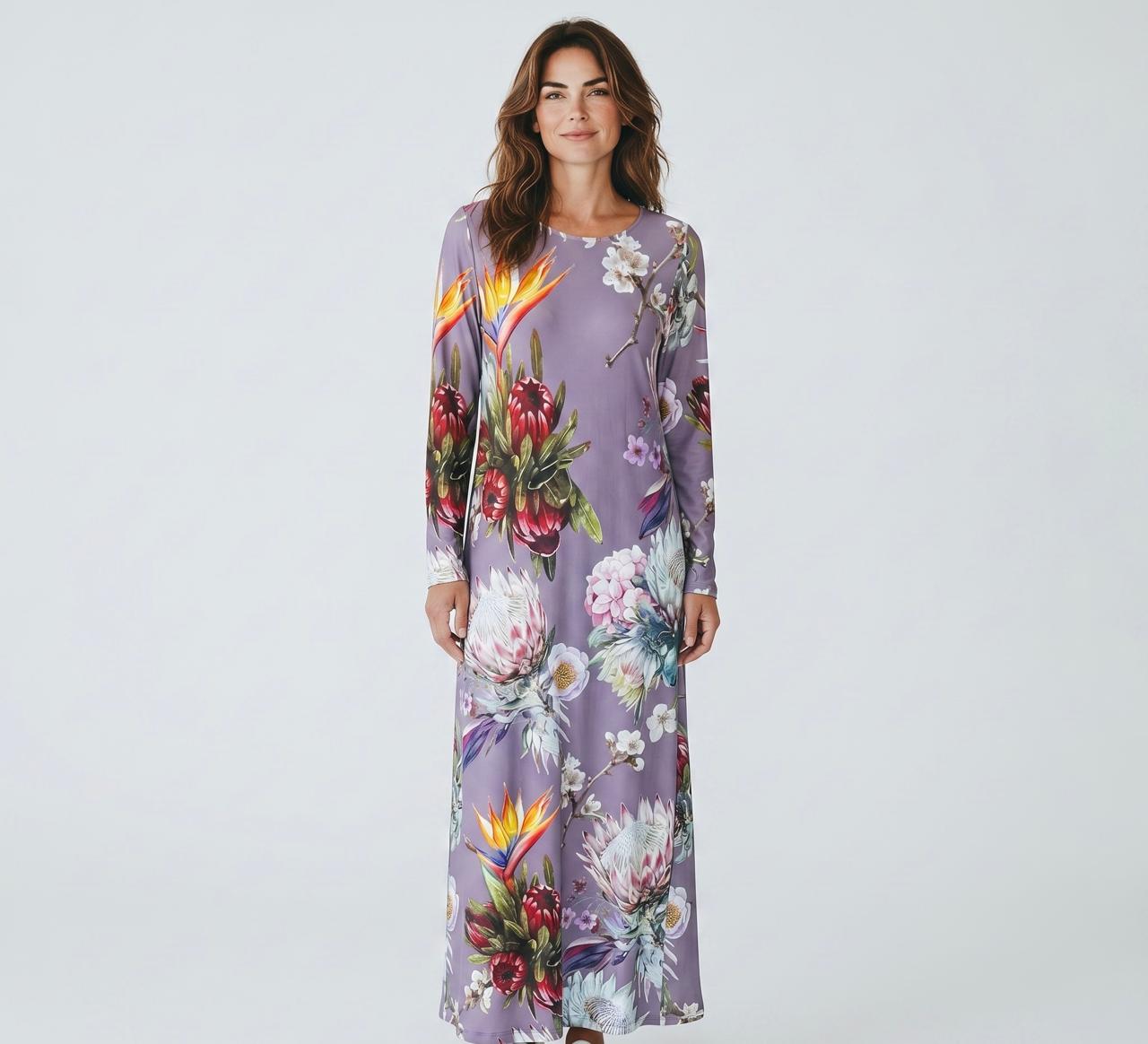 A-Line Maxi Long Dress Custom Printed ANY CUSTOM DESIGN up to 3XL