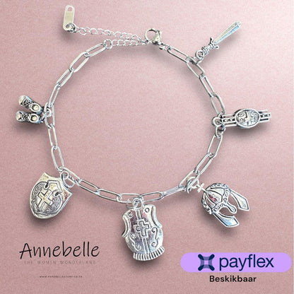Stainless Steel Armor of God Bracelet with Alloy Charms - Paperclip