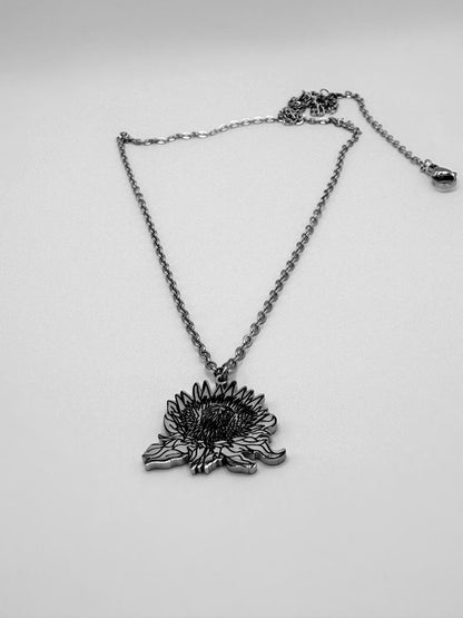 Stainless Steel Protea Necklace