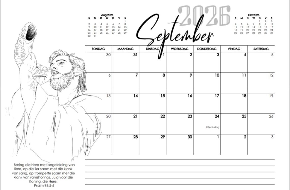 2026 Mans A3 kalender (Dawid)