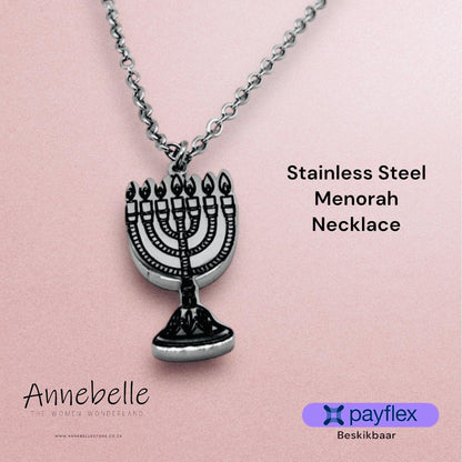 Stainless Steel Menorah Necklace