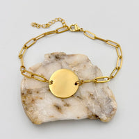 Photo Engraved Disc Paperclip Bangle