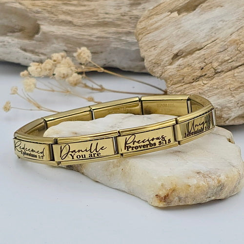 9mm Personalized Scripture Italian Charm Bracelet