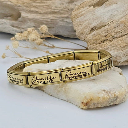9mm Personalized Scripture Italian Charm Bracelet