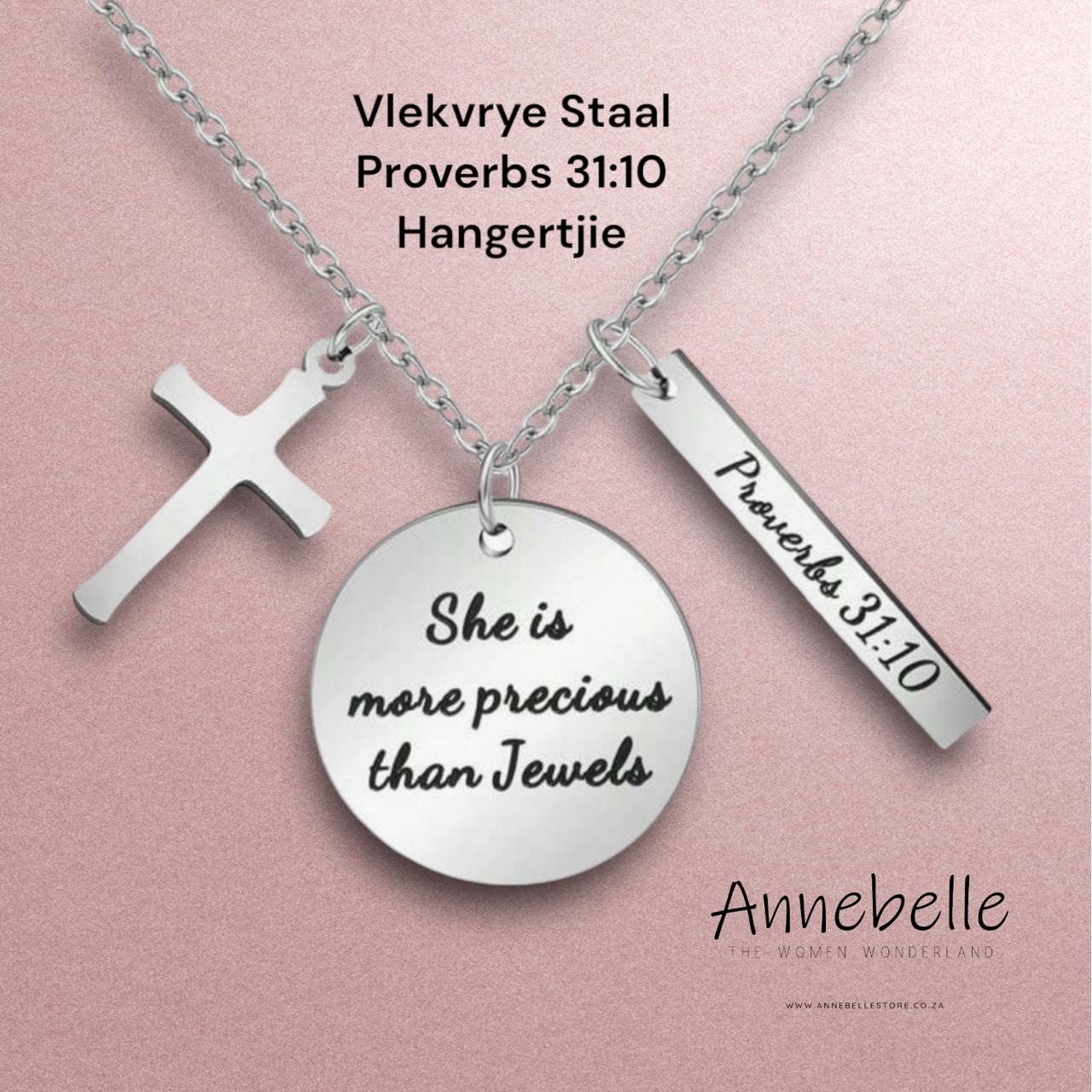 Stainless Steel Proverbs 31:10 Necklace 60cm