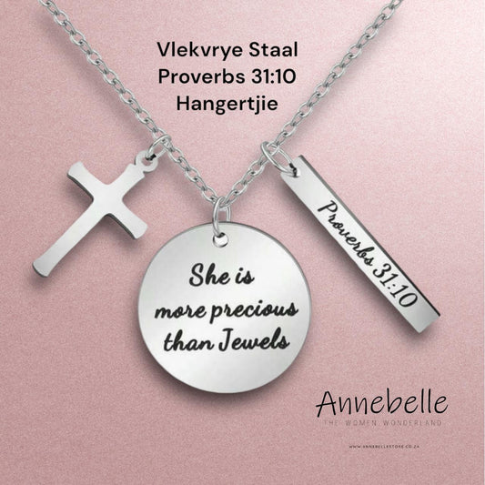 Stainless Steel Proverbs 31:10 Necklace 60cm