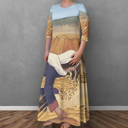 A-Line Maxi Long Dress Custom Printed Ruth