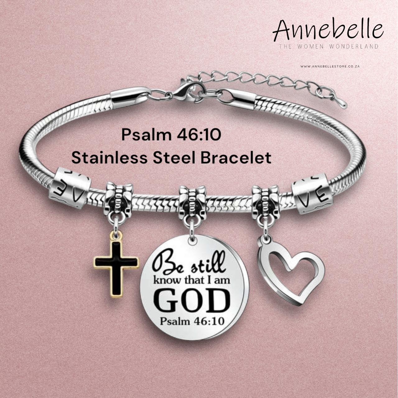 Stainless Steel Psalm 46:10 Bracelet