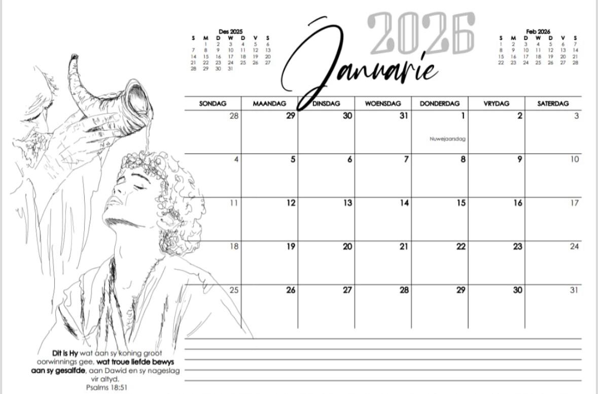 2026 Mans A3 kalender (Dawid)