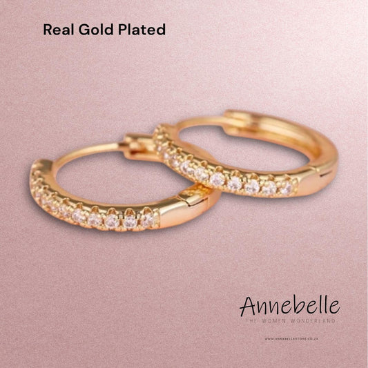 Gilded Cubic Zirconia Earrings Gold Plated