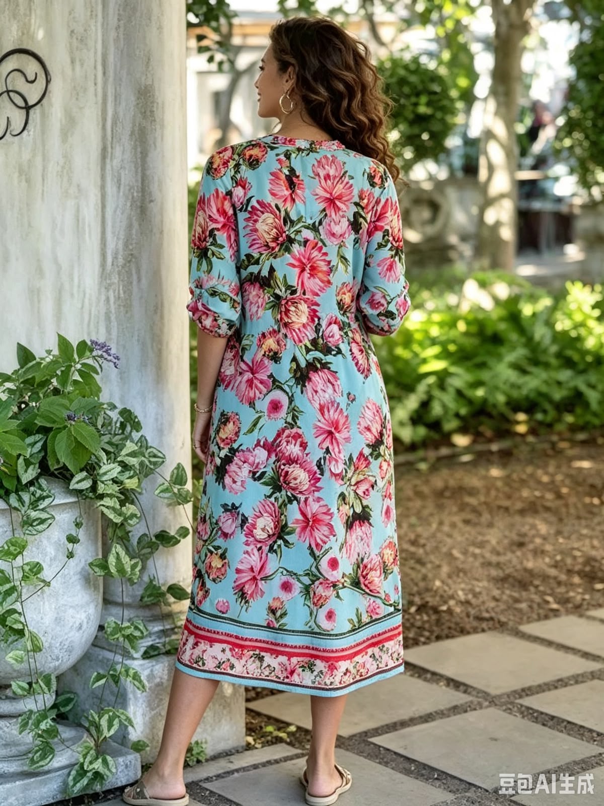 Supplier Midi Flower Dress (Non-Stretch)