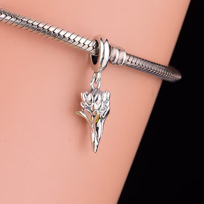 S925 Sterling Silver Protea Charm