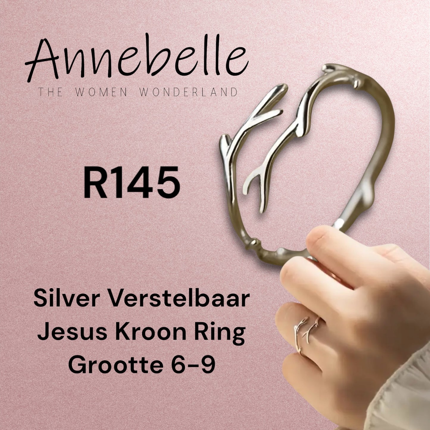 Silver Jesus Crown Ring