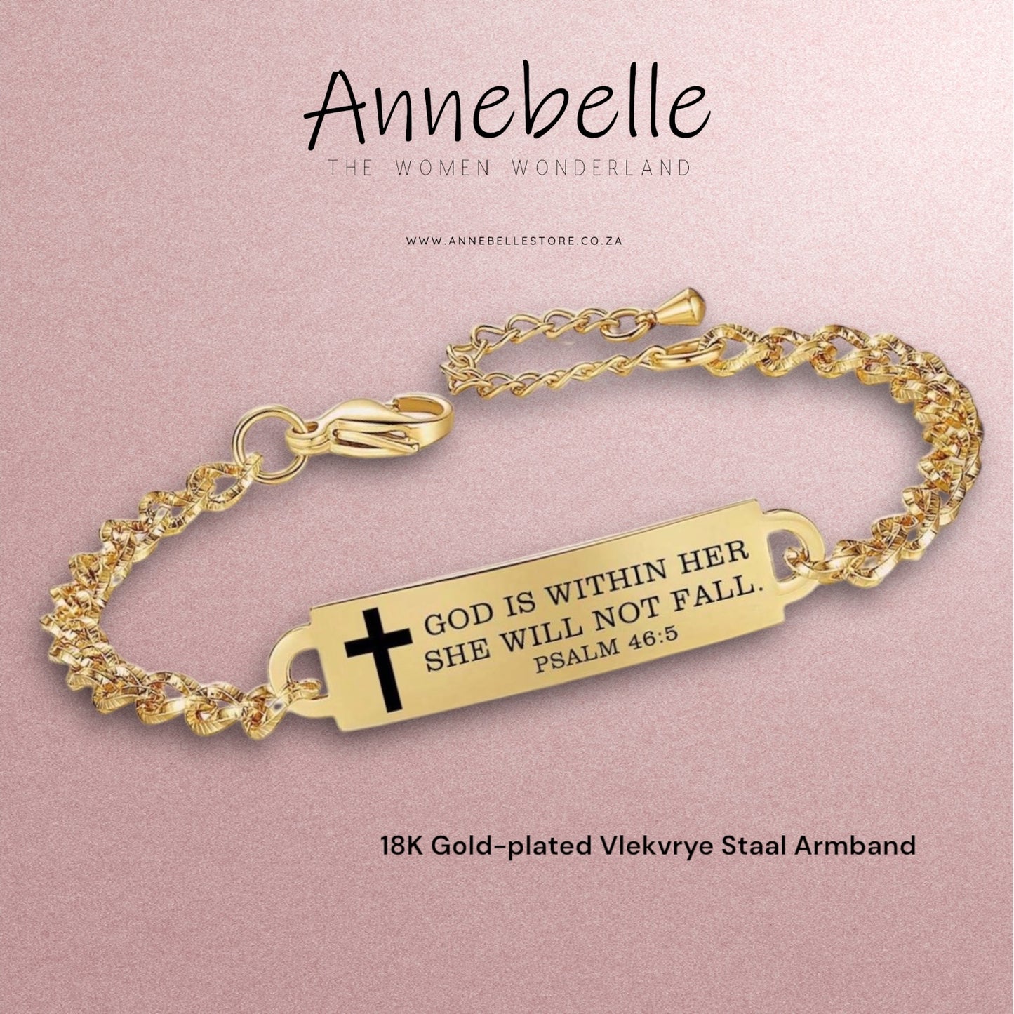 Gold Plated Psalm 46:5 Bracelet