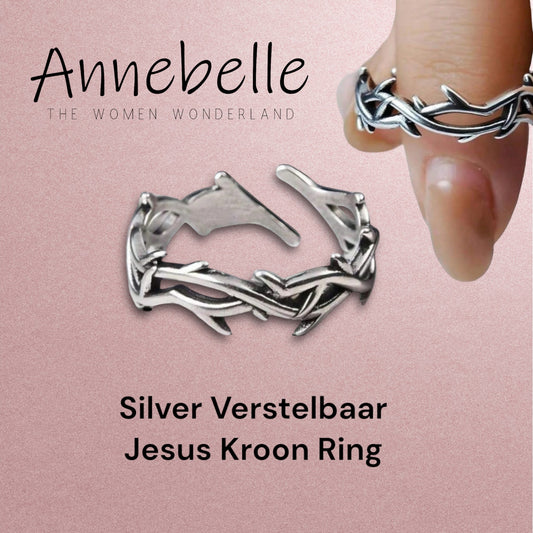 Silver Jesus Crown Ring