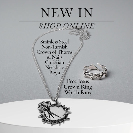 Stainless Steel Crown of Thorns and Nails Necklace