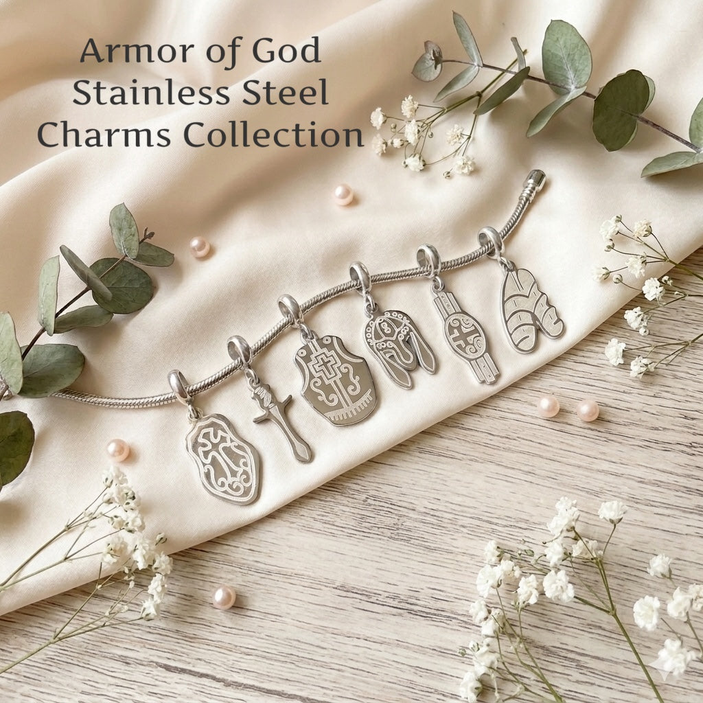 Stainless Steel Armor of God Charms Collection- Pandora compatible