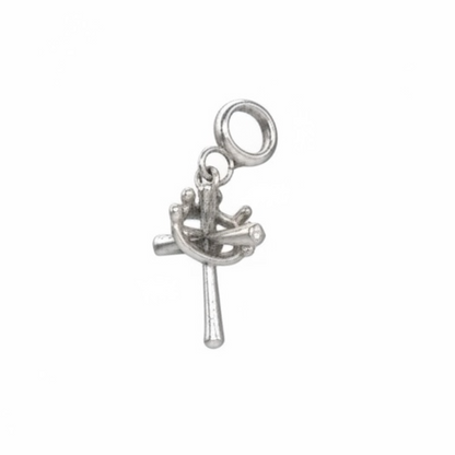 925 Sterling Silver Cross and Crown Charm - Pandora compatible