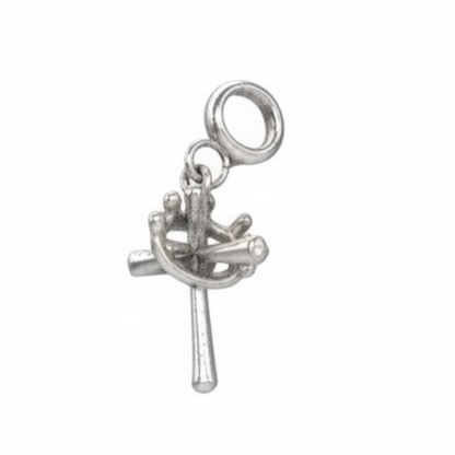 925 Sterling Silver Cross and Crown Charm - Pandora compatible