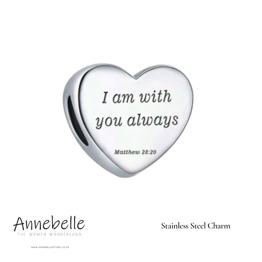 Stainless Steel Charm Matt 28:20