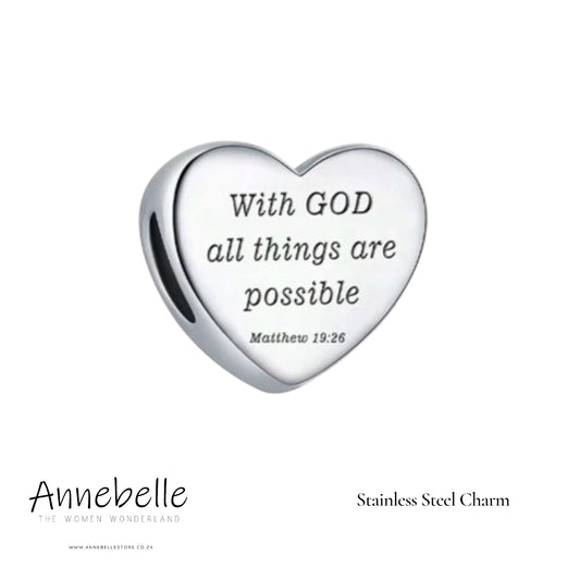 Stainless Steel Charm Matt 19:26