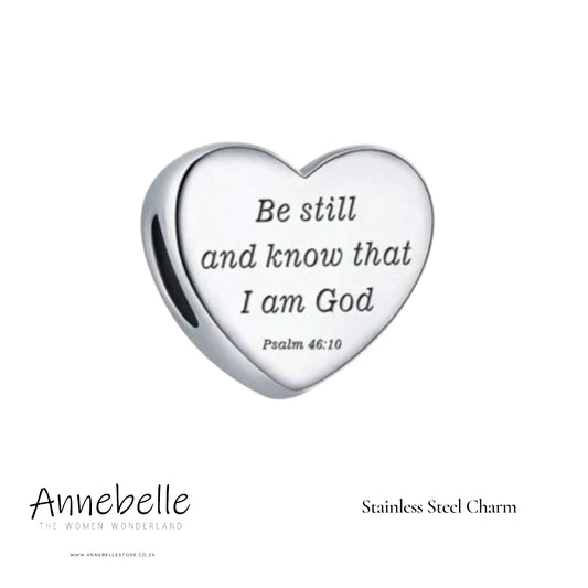 Stainless Steel Charm Psalm 46:10