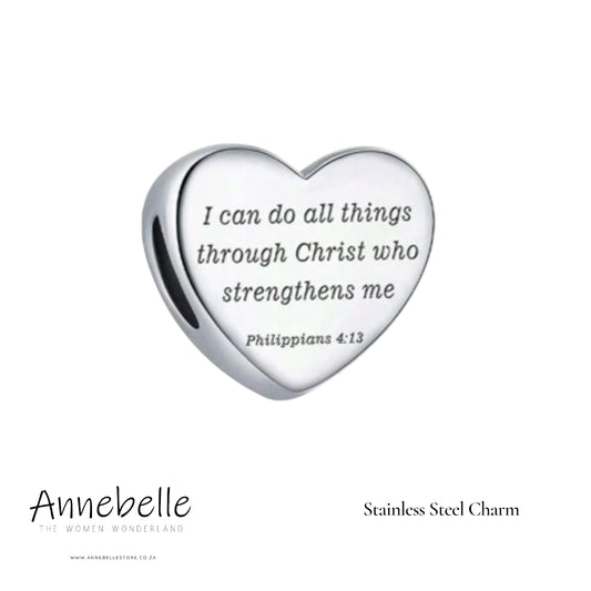 Stainless Steel Charm Phil 4:13