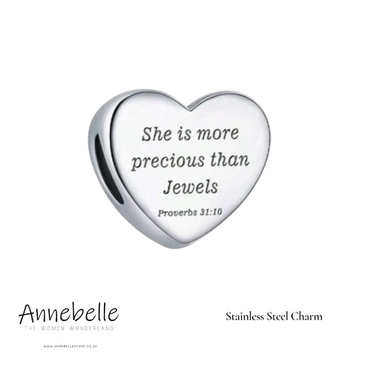 Stainless Steel Proverbs 31:10 Charm