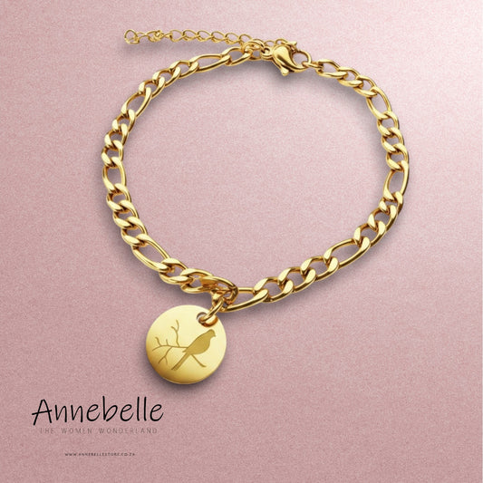 Stainless Steel Gold Plated Mossie/Sparrow Bracelet - Dainty Design