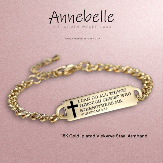 18K Gold Plated Philippian 4:13 Bracelet