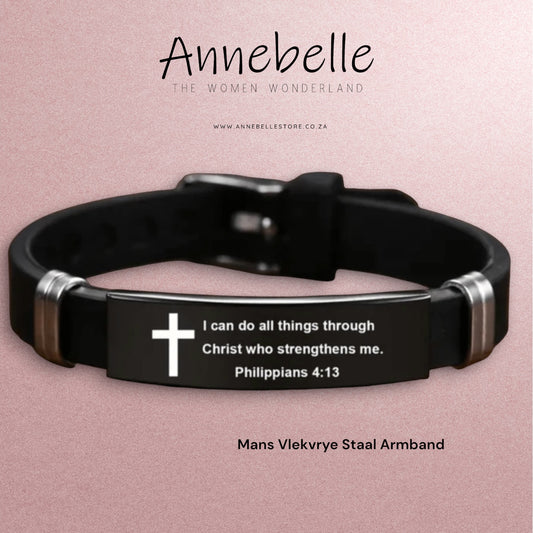 Philippians 4:13 Stainless Steel Men's Bracelet