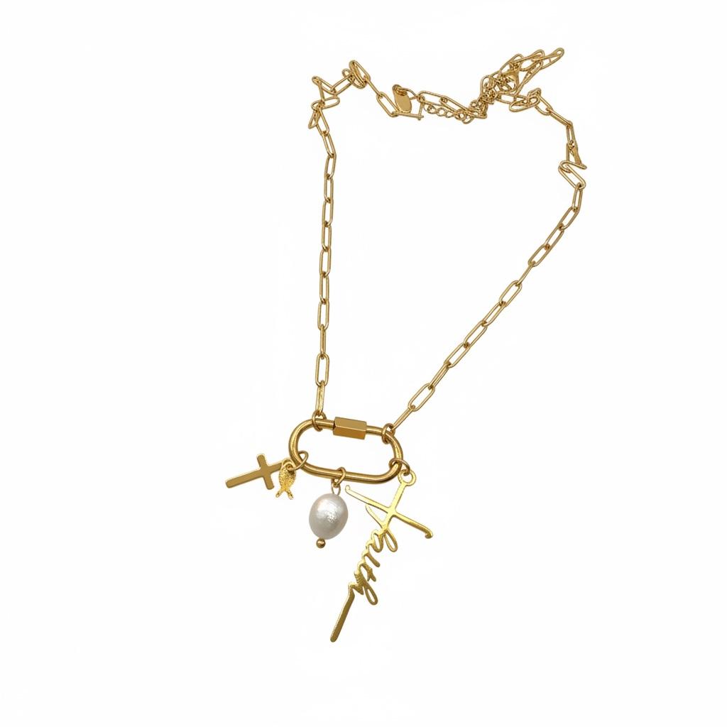 Stainless Steel 18K Gold Plated DIY Charms Necklace With 3 Free Charms