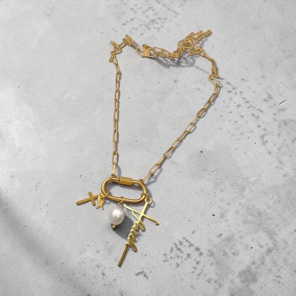 Stainless Steel 18K Gold Plated DIY Charms Necklace With 3 Free Charms