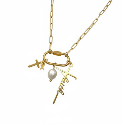 Stainless Steel 18K Gold Plated DIY Charms Necklace With 3 Free Charms