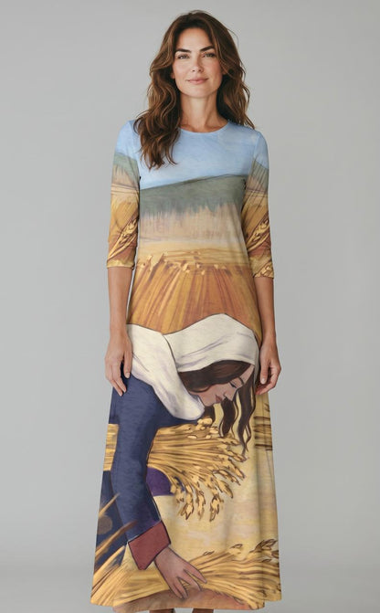 A-Line Maxi Long Dress Custom Printed Ruth