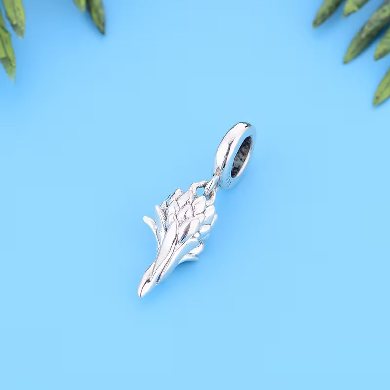 S925 Sterling Silver Protea Charm