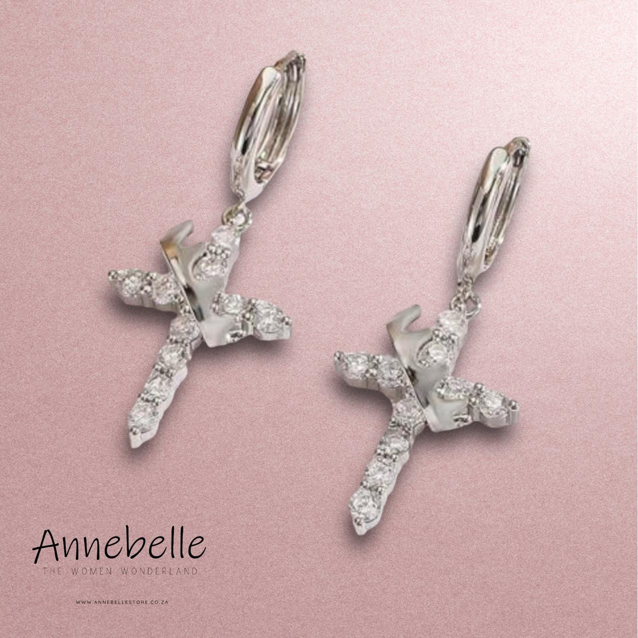 Stainless Steel Cross and Crown Earrings