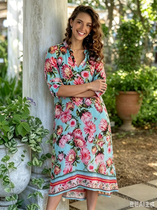 Supplier Midi Flower Dress (Non-Stretch)