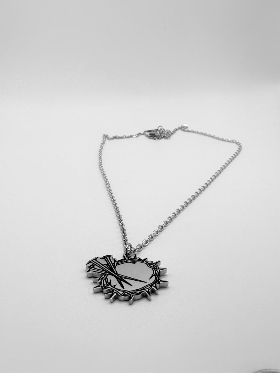 Stainless Steel Crown of Thorns and Nails Necklace