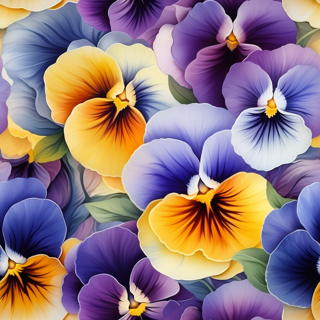 A-Line Maxi Long Dress Custom Printed Pansy