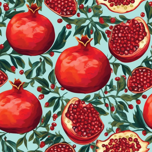 A-Line Maxi Long Dress Custom Printed Protea Pomegranates