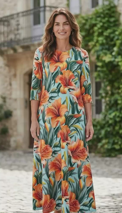 A-Line Maxi Long Dress Custom Printed ANY CUSTOM DESIGN up to 3XL